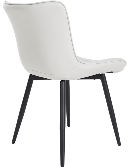 Chaise matelassée contemporaine en Polyuréthane Blanc Métal Noir Elyson - 4