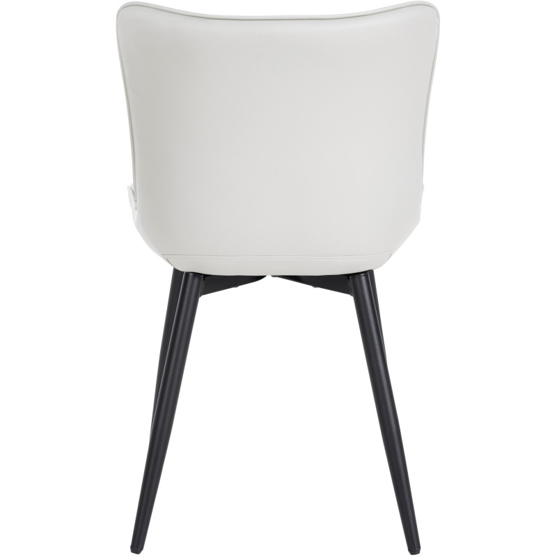 Chaise matelassée contemporaine en Polyuréthane Blanc Métal Noir Elyson - 5