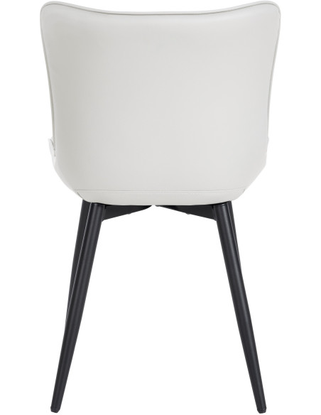 Chaise matelassée contemporaine en Polyuréthane Blanc Métal Noir Elyson - 5