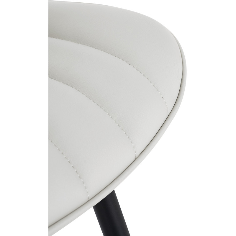 Chaise matelassée contemporaine en Polyuréthane Blanc Métal Noir Elyson - 6