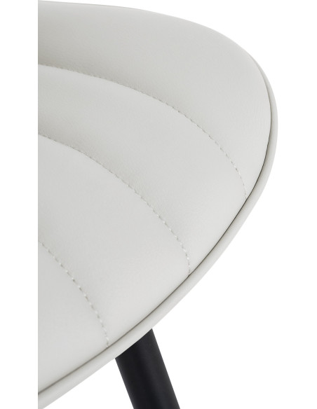 Chaise matelassée contemporaine en Polyuréthane Blanc Métal Noir Elyson - 6