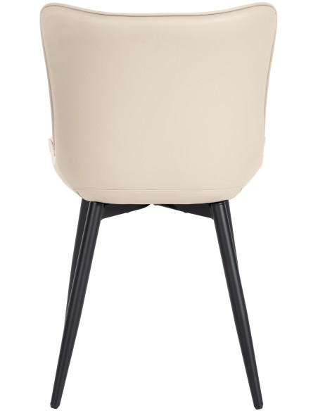 Chaise matelassée contemporaine en Polyuréthane Blanc crème Métal Noir Elyson - 5