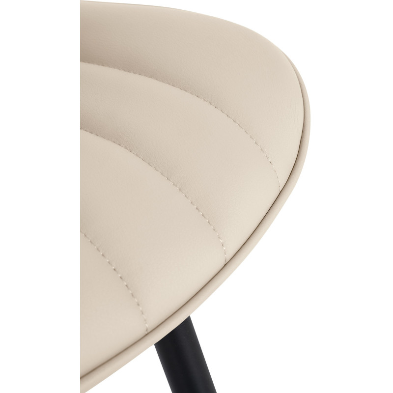 Chaise matelassée contemporaine en Polyuréthane Blanc crème Métal Noir Elyson - 6