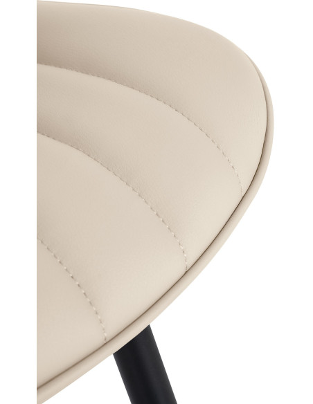 Chaise matelassée contemporaine en Polyuréthane Blanc crème Métal Noir Elyson - 6