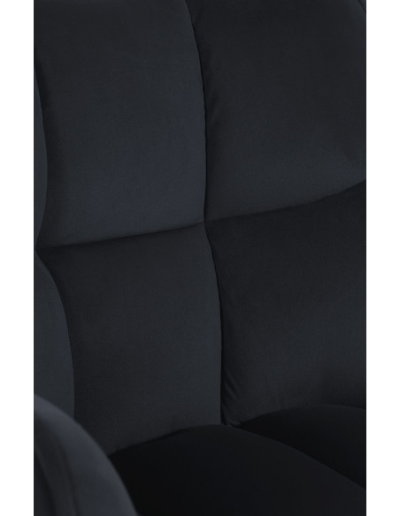 Fauteuil de table pivotant moderne en Velours Noir Métal Noir Merilys - 3