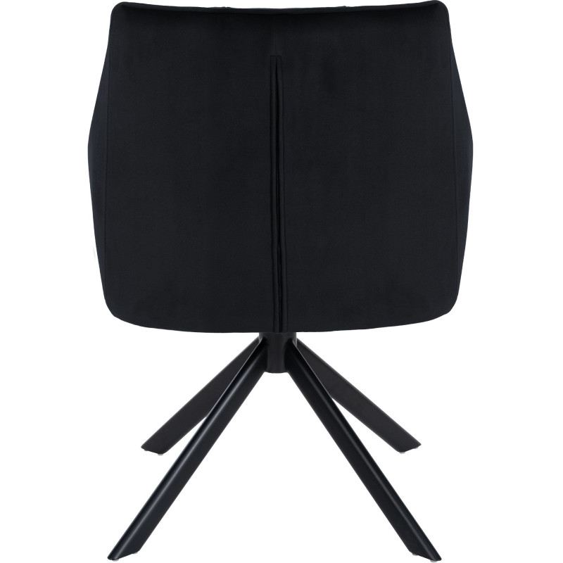 Fauteuil de table pivotant moderne en Velours Noir Métal Noir Merilys - 6