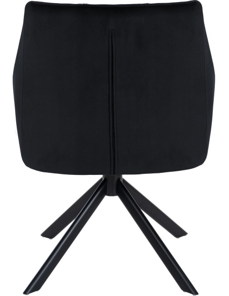 Fauteuil de table pivotant moderne en Velours Noir Métal Noir Merilys - 6