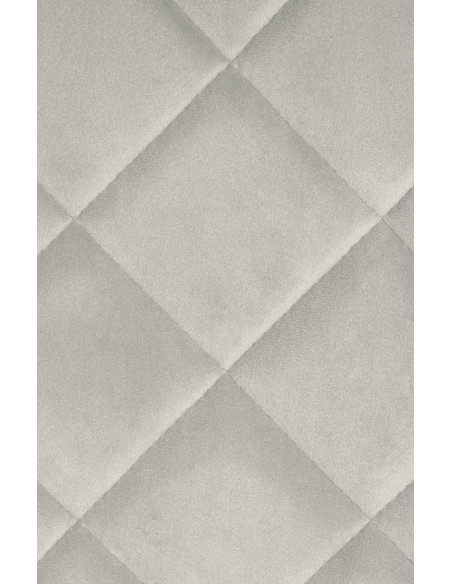 Chaise moderne chic matelassée en Velours Blanc crème Métal Noir Phorina - 6