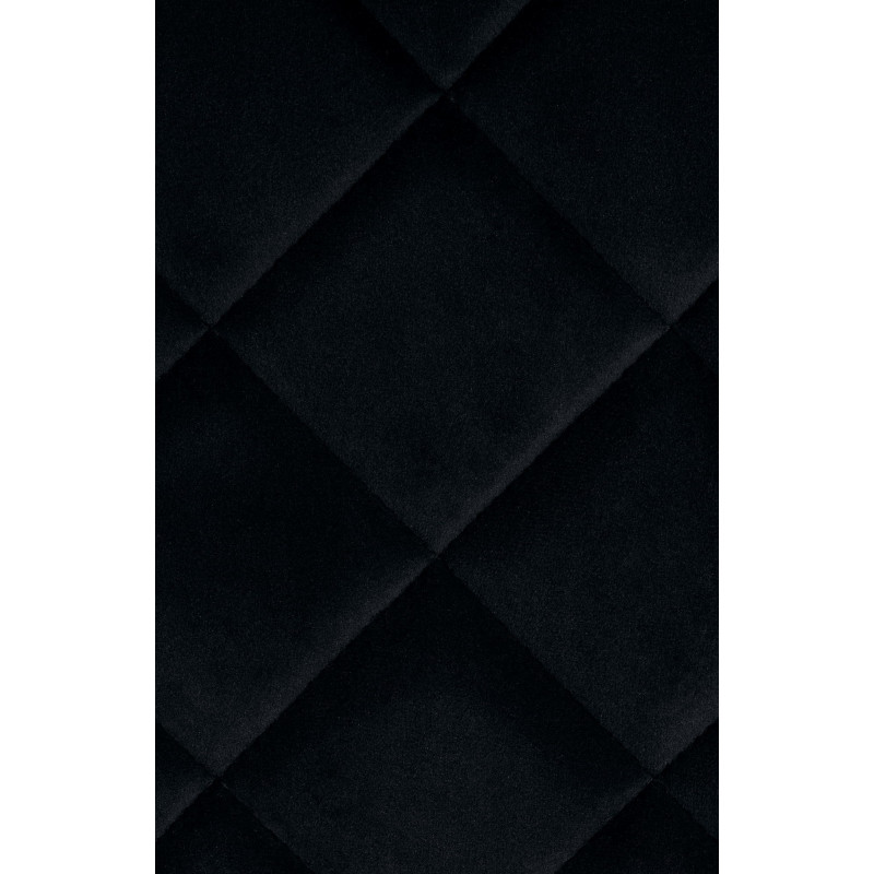Chaise moderne chic matelassée en Velours Noir Métal Noir Phorina - 6