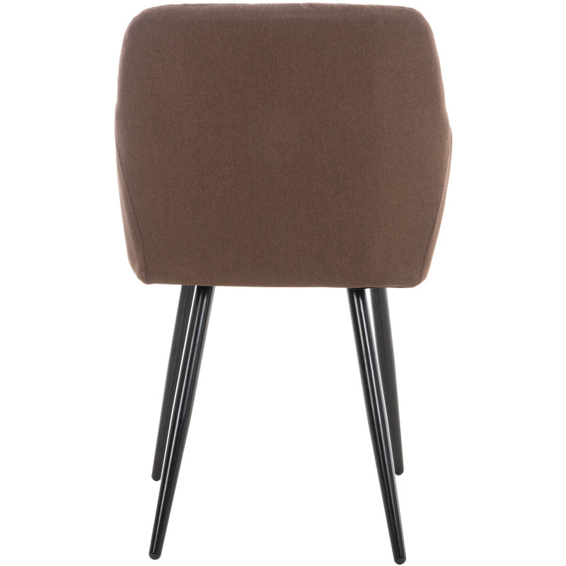 Fauteuil de table motif matelassé en Tissu Marron Métal Noir Solinda - 4