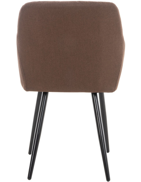 Fauteuil de table motif matelassé en Tissu Marron Métal Noir Solinda - 4