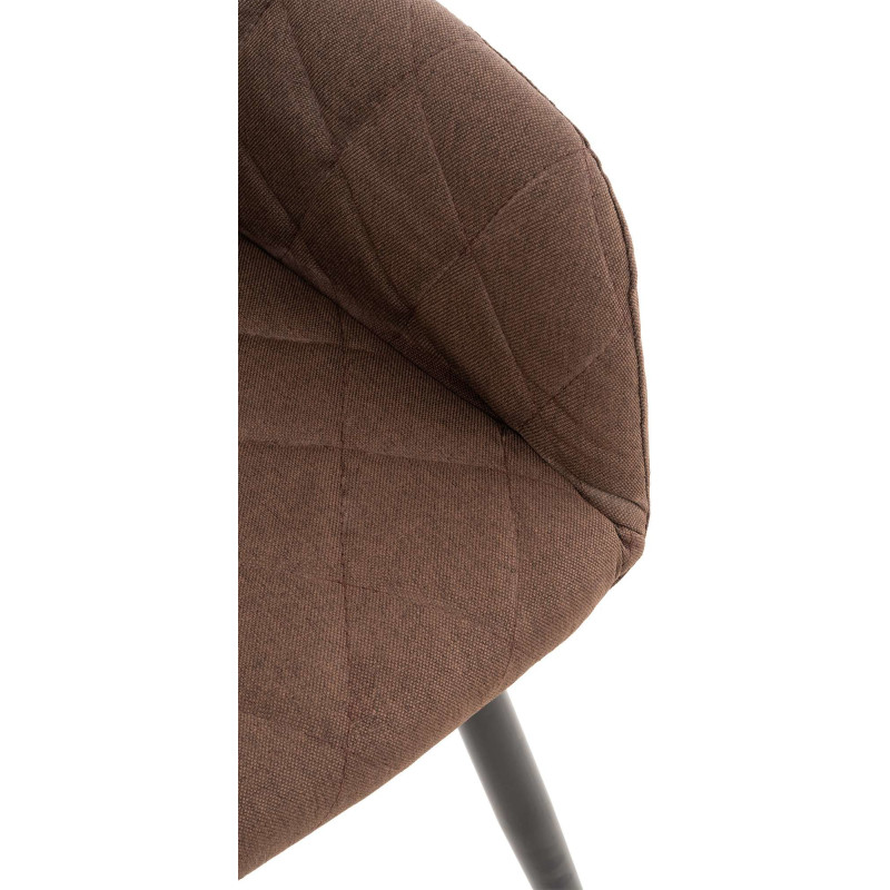 Fauteuil de table motif matelassé en Tissu Marron Métal Noir Solinda - 6