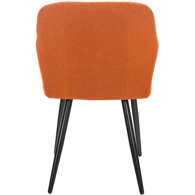 Fauteuil de table motif matelassé en Tissu Orange Métal Noir Solinda - 4