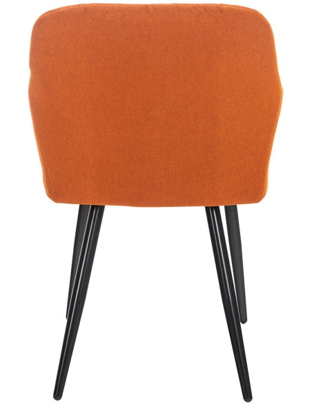 Fauteuil de table motif matelassé en Tissu Orange Métal Noir Solinda - 4