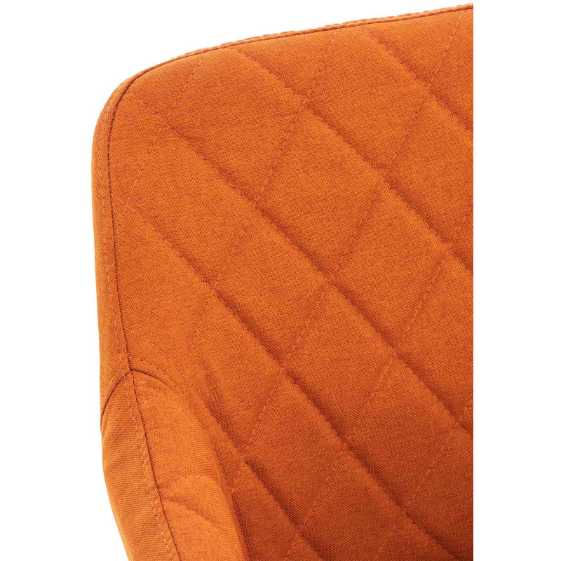 Fauteuil de table motif matelassé en Tissu Orange Métal Noir Solinda - 5