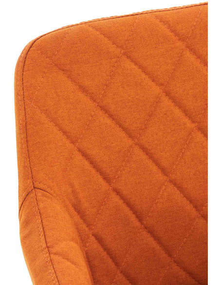 Fauteuil de table motif matelassé en Tissu Orange Métal Noir Solinda - 5