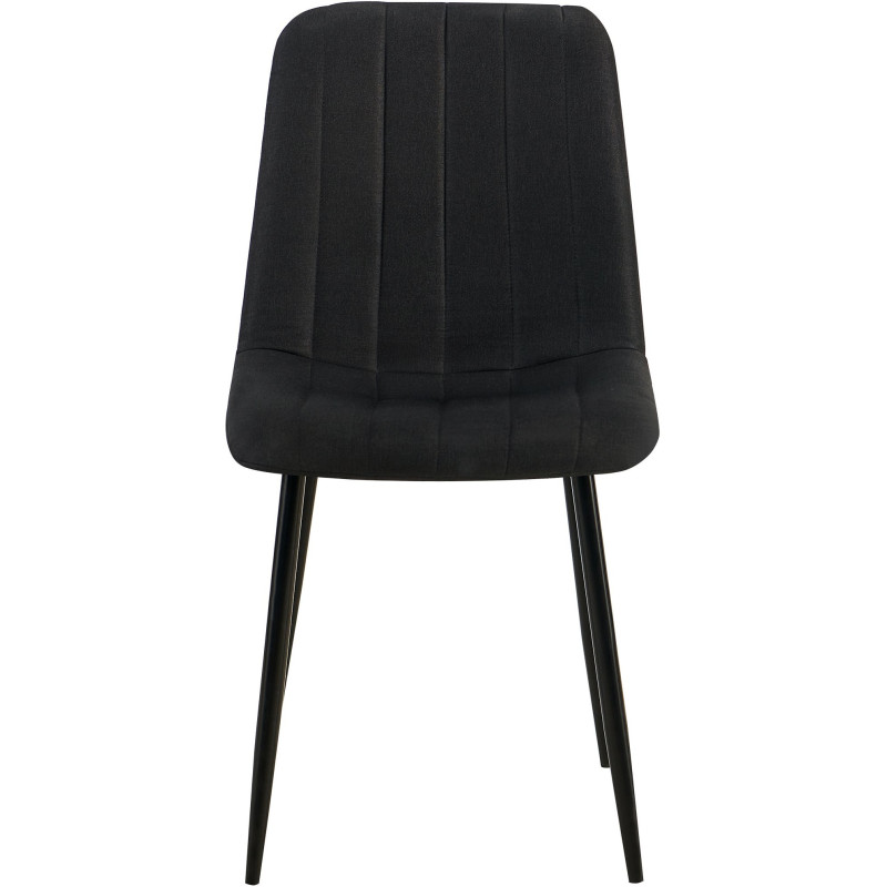 Chaise moderne rembourrée en Tissu Noir Métal Noir Pamela - 2