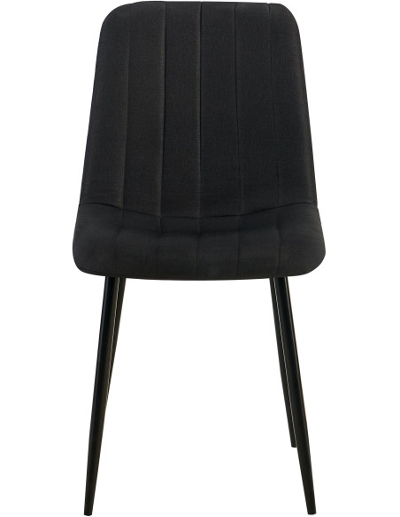 Chaise moderne rembourrée en Tissu Noir Métal Noir Pamela - 2