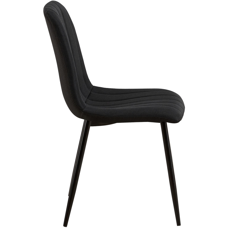 Chaise moderne rembourrée en Tissu Noir Métal Noir Pamela - 3
