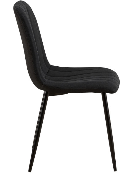 Chaise moderne rembourrée en Tissu Noir Métal Noir Pamela - 3