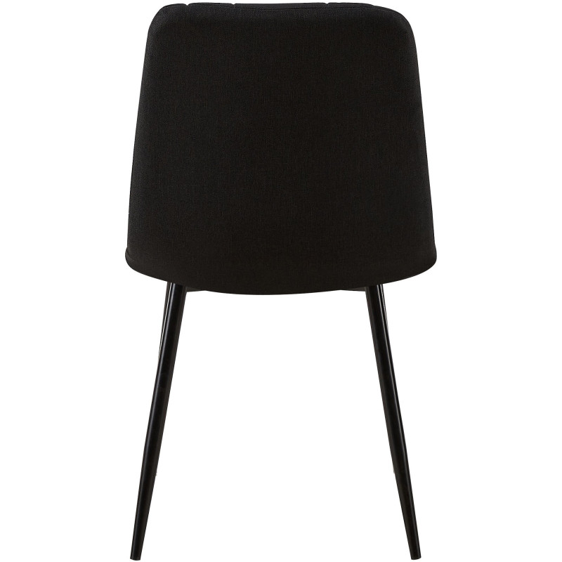 Chaise moderne rembourrée en Tissu Noir Métal Noir Pamela - 5