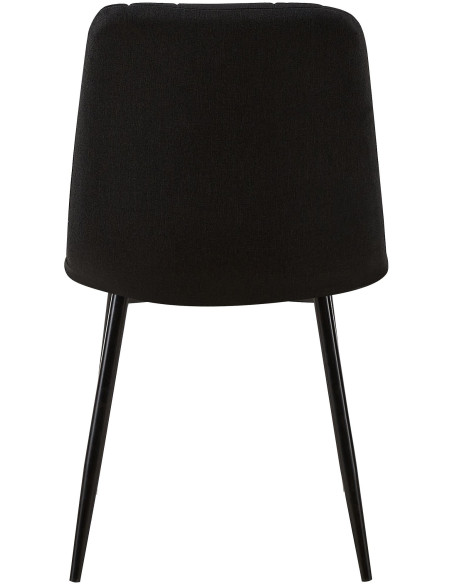 Chaise moderne rembourrée en Tissu Noir Métal Noir Pamela - 5