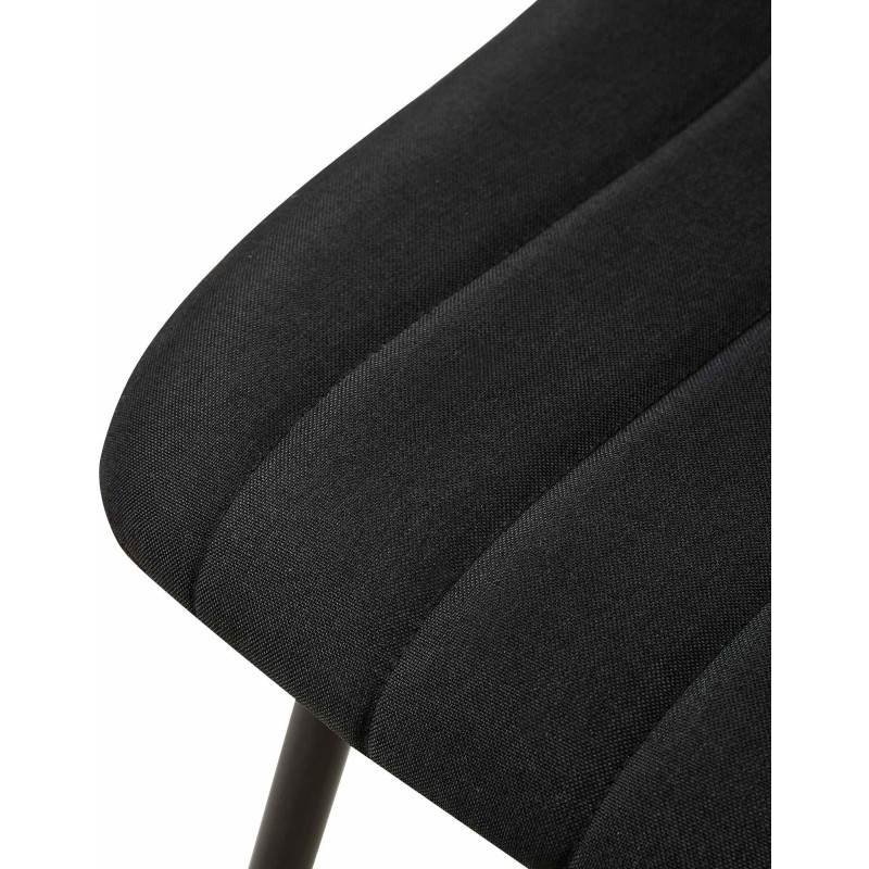 Chaise moderne rembourrée en Tissu Noir Métal Noir Pamela - 6