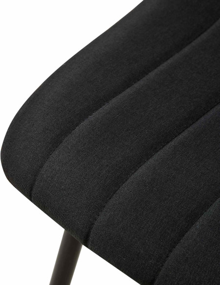Chaise moderne rembourrée en Tissu Noir Métal Noir Pamela - 6