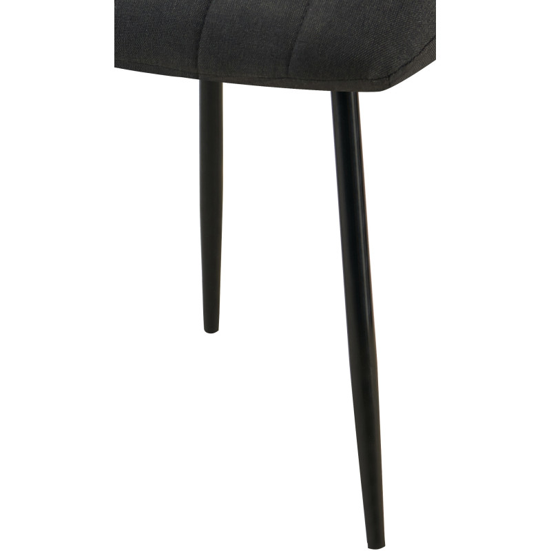 Chaise moderne rembourrée en Tissu Noir Métal Noir Pamela - 7