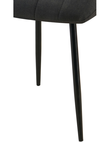 Chaise moderne rembourrée en Tissu Noir Métal Noir Pamela - 7