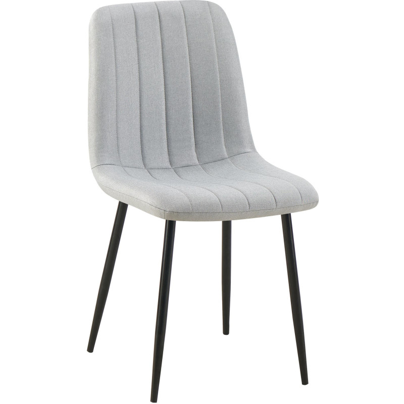 Chaise moderne rembourrée en Tissu Gris Métal Noir Pamela - 1