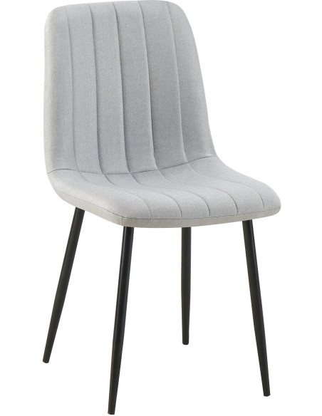 Chaise moderne rembourrée en Tissu Gris Métal Noir Pamela - 1