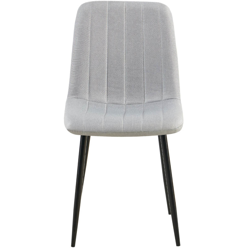 Chaise moderne rembourrée en Tissu Gris Métal Noir Pamela - 2
