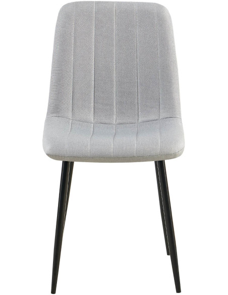 Chaise moderne rembourrée en Tissu Gris Métal Noir Pamela - 2