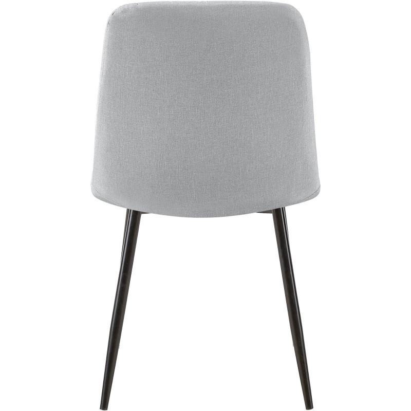 Chaise moderne rembourrée en Tissu Gris Métal Noir Pamela - 5