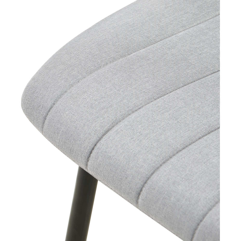 Chaise moderne rembourrée en Tissu Gris Métal Noir Pamela - 6