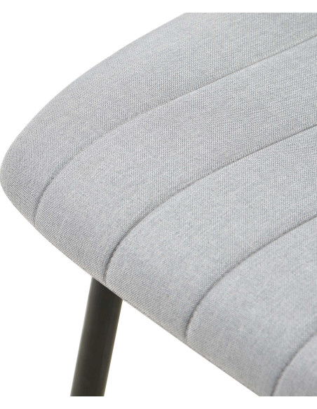 Chaise moderne rembourrée en Tissu Gris Métal Noir Pamela - 6