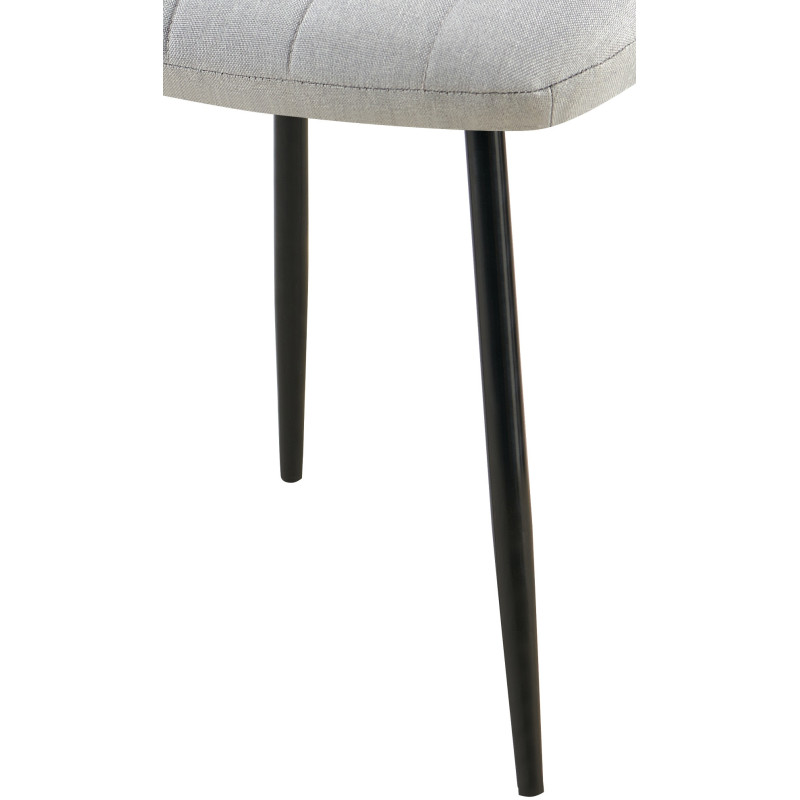 Chaise moderne rembourrée en Tissu Gris Métal Noir Pamela - 7