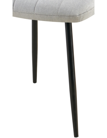 Chaise moderne rembourrée en Tissu Gris Métal Noir Pamela - 7