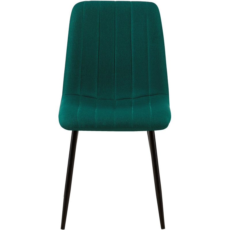 Chaise moderne rembourrée en Tissu Vert foncé Métal Noir Pamela - 2