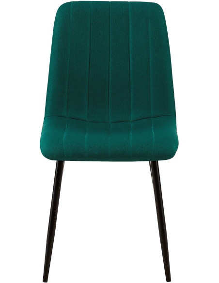 Chaise moderne rembourrée en Tissu Vert foncé Métal Noir Pamela - 2