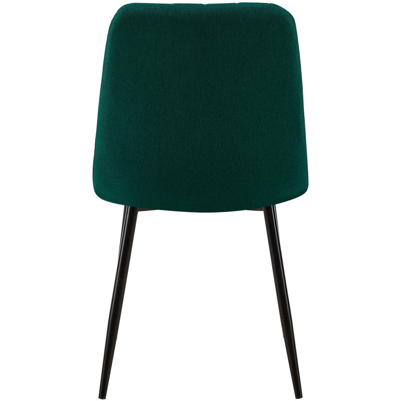 Chaise moderne rembourrée en Tissu Vert foncé Métal Noir Pamela - 5
