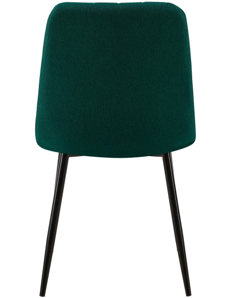 Chaise moderne rembourrée en Tissu Vert foncé Métal Noir Pamela - 5