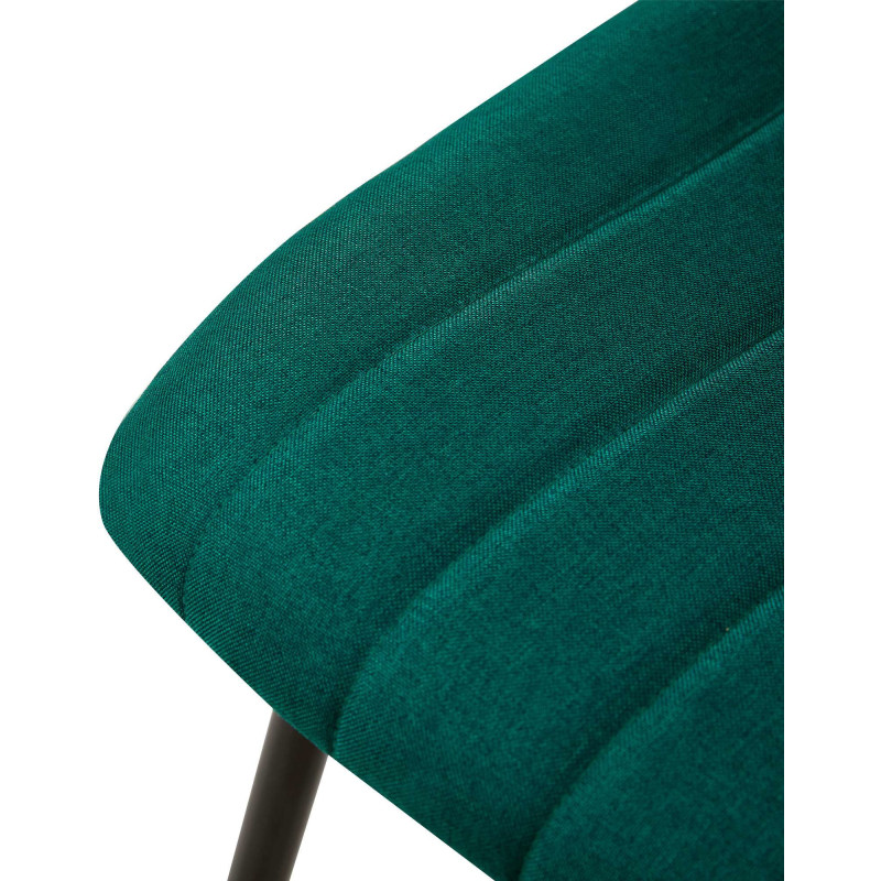 Chaise moderne rembourrée en Tissu Vert foncé Métal Noir Pamela - 6