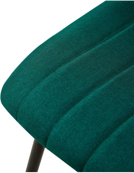 Chaise moderne rembourrée en Tissu Vert foncé Métal Noir Pamela - 6