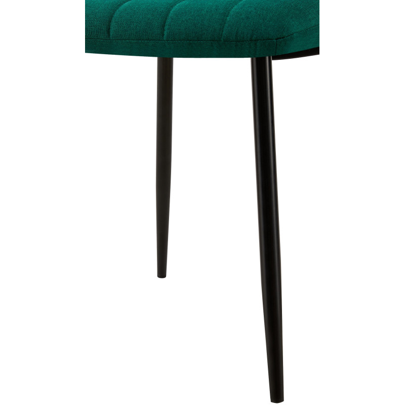 Chaise moderne rembourrée en Tissu Vert foncé Métal Noir Pamela - 7