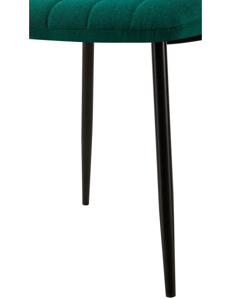 Chaise moderne rembourrée en Tissu Vert foncé Métal Noir Pamela - 7