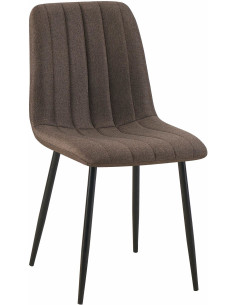 Chaise moderne rembourrée en Tissu Marron Métal Noir Pamela - 1