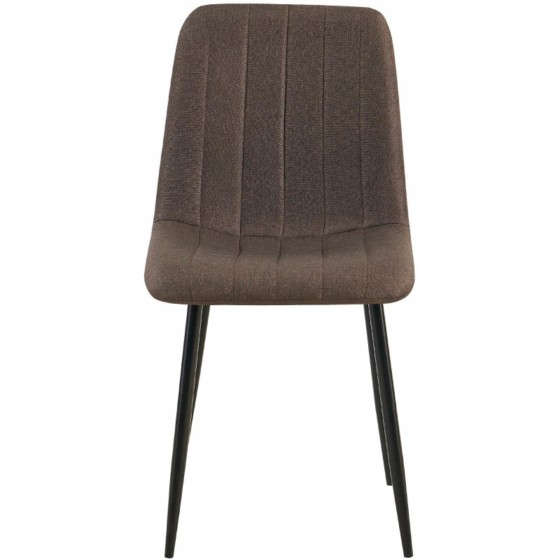 Chaise moderne rembourrée en Tissu Marron Métal Noir Pamela - 2