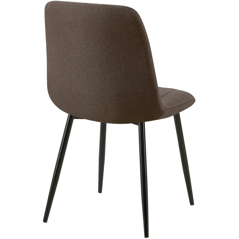 Chaise moderne rembourrée en Tissu Marron Métal Noir Pamela - 4
